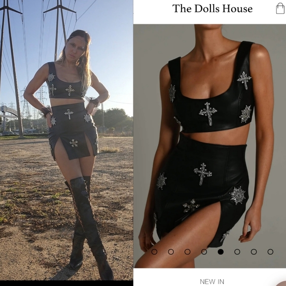 The Dolls House Gothic perfection Kourtney SET veg leather gothic glam set S xs - Picture 4 of 10